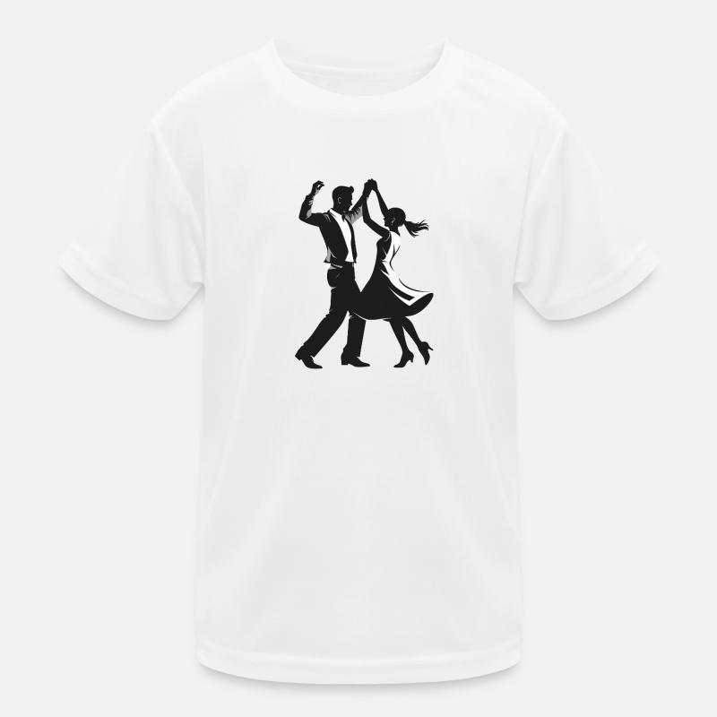 Dancing Couple - Cool Silhouette Logo Kids Functional T-Shirt