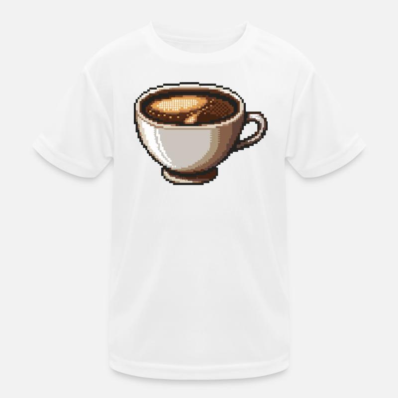 PixelKaffee Kaffeetasse Kunst Kinder Funktions-T-Shirt