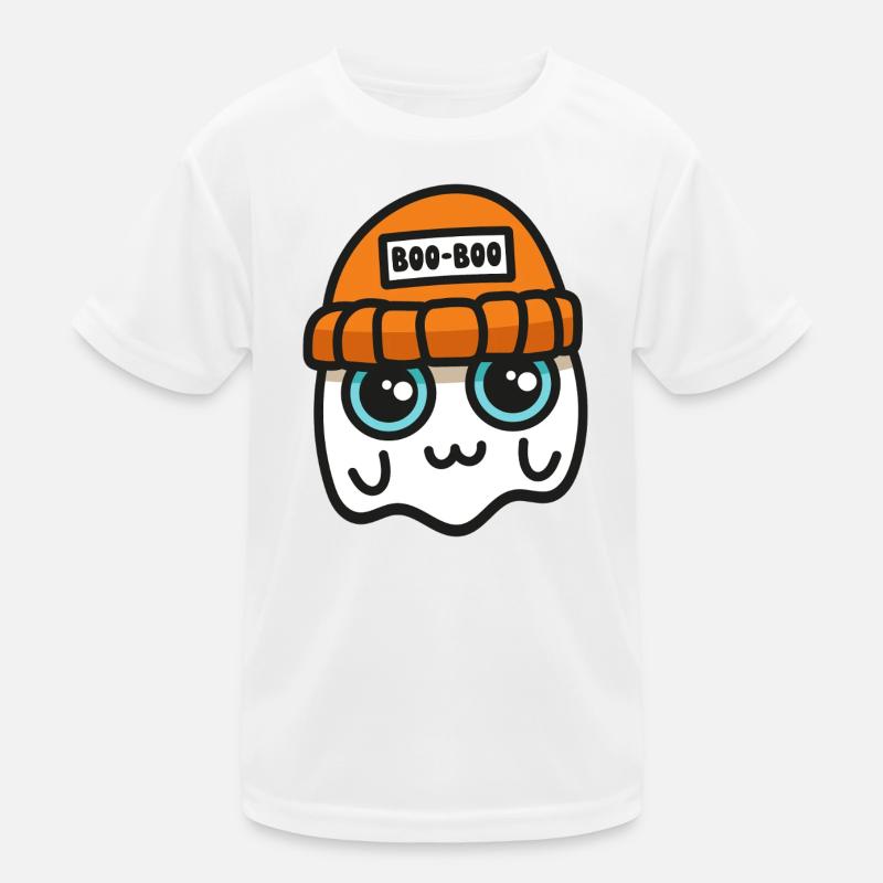 Fantôme mignon dans un bonnet orange T-shirt sport Enfant