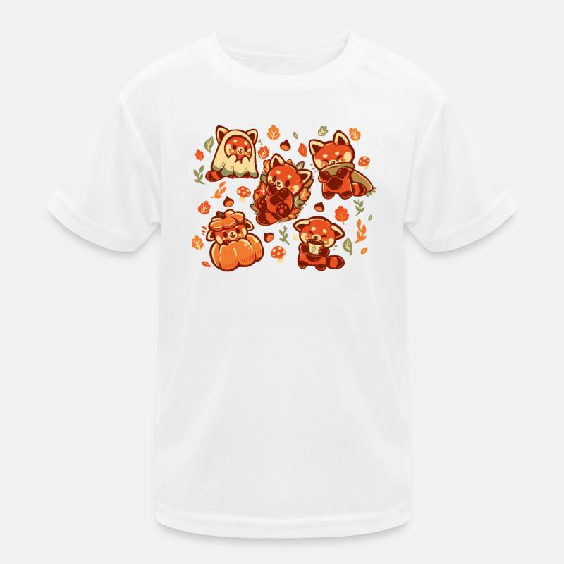 Roter Panda Herbstzeit Kinder Funktions-T-Shirt