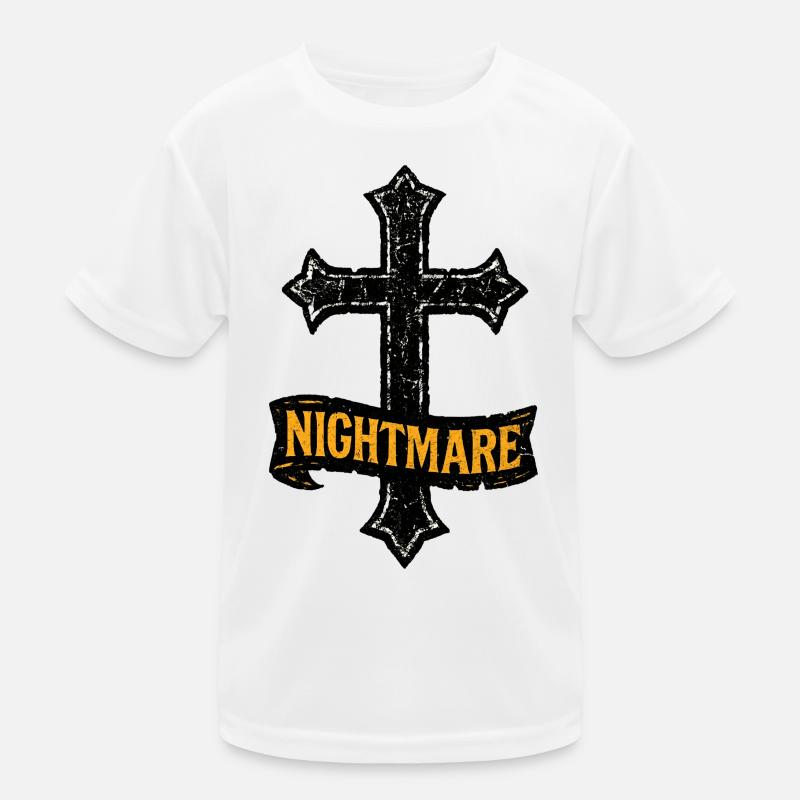 Croix terrifiante avec Cauchemar pour Halloween T-shirt sport Enfant