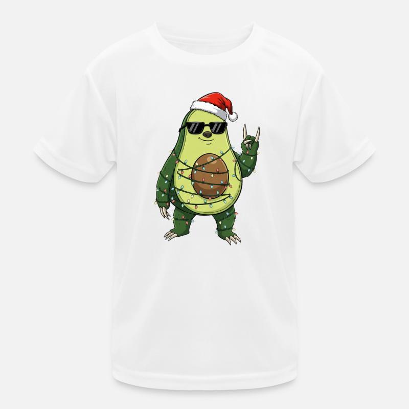 Süß Avocado mit Weihnachtsmann Lichterkette  Kinder Funktions-T-Shirt