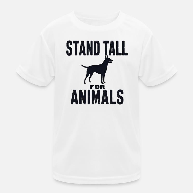 Stand Tall for Animals Dog Silhouette Kids Functional T-Shirt