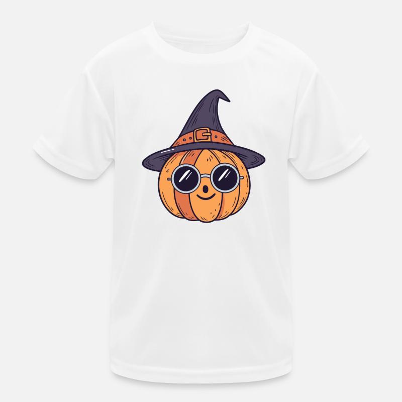 Pumpkin Witch Glasses Kids Functional T-Shirt