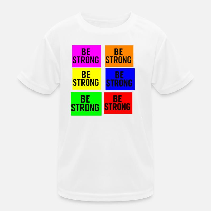 Seien Sie stark Farbblock-Typografie Kinder Funktions-T-Shirt