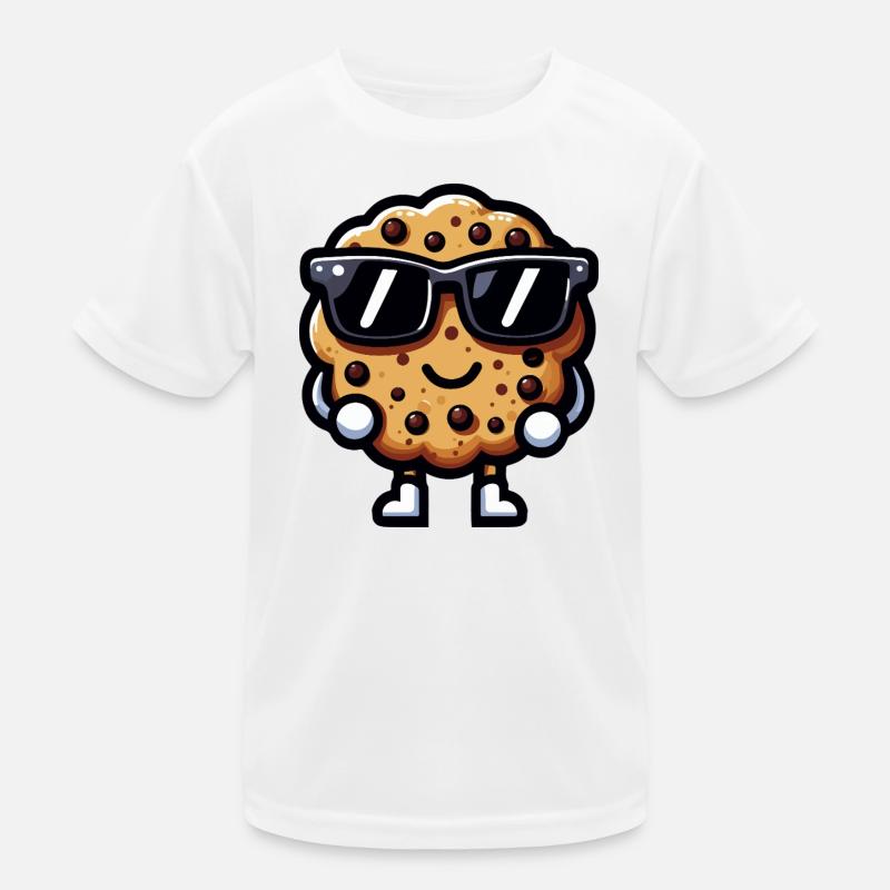 Cookie Chic Dark Glasses - Kids Functional T-Shirt - white