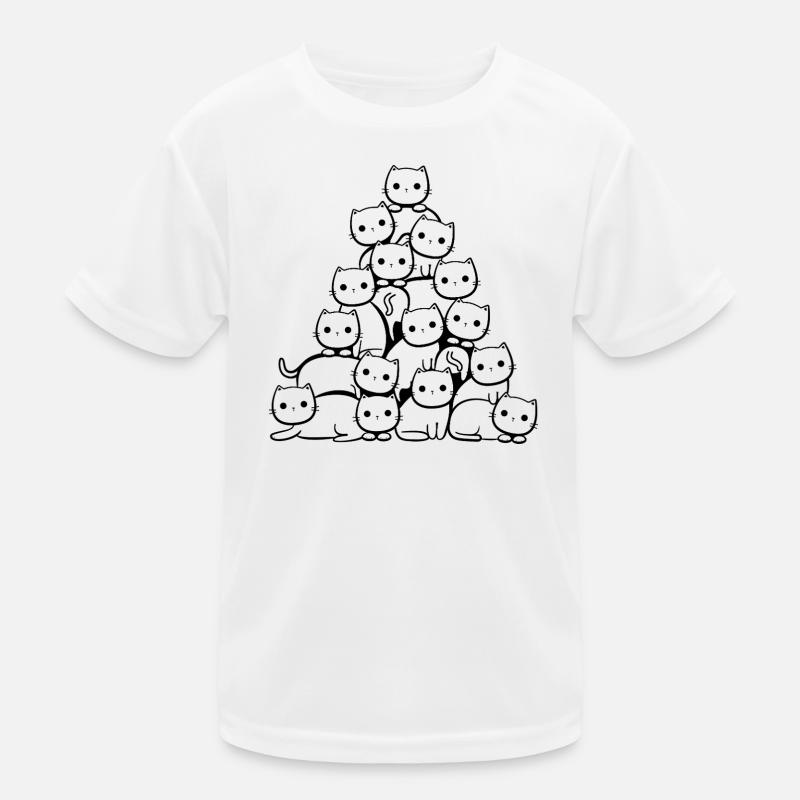Katzen Weihnachtsbaum Kinder Funktions-T-Shirt