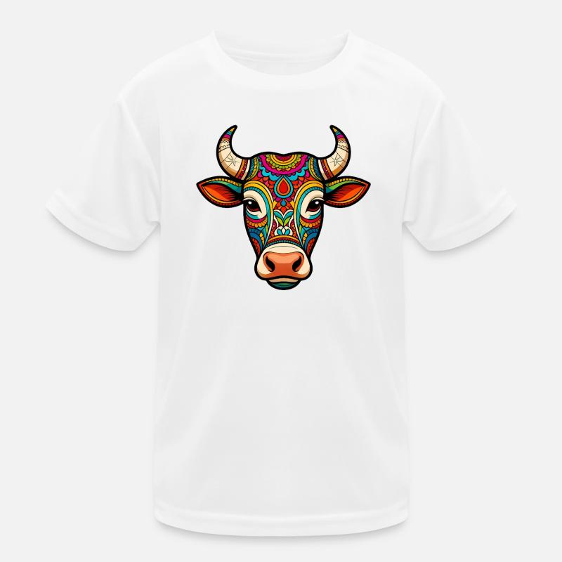 Heilige Kuh Buntes Mandala Kinder Funktions-T-Shirt