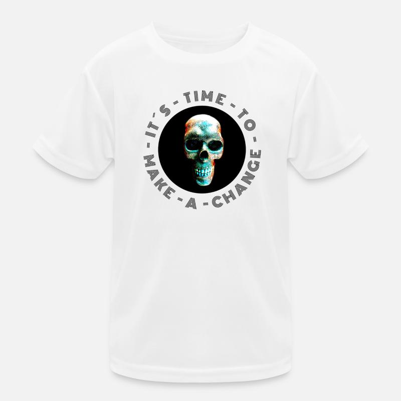 Neon Halftöne Schädel, Halloween, Rock, Biker Kinder Funktions-T-Shirt