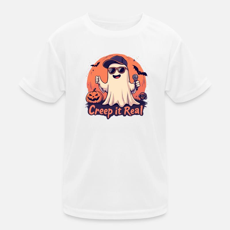 Creep It Real Ghost with Mic Kids Functional T-Shirt