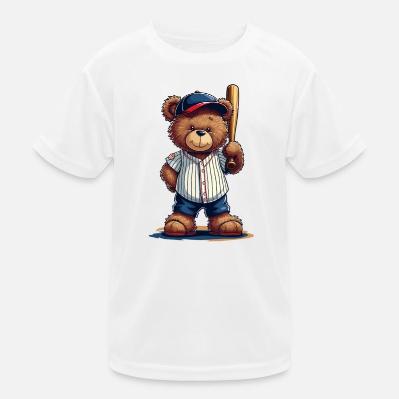 Ours en peluche héros de baseball sur la batte T-shirt sport Enfant