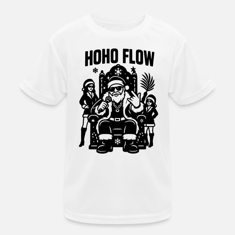 Santa Ho Ho Flow Rap Kids Functional T-Shirt