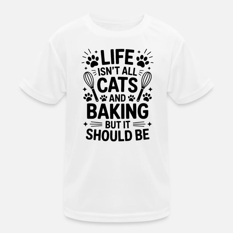 Backen Spruch Katzen Lustiges Backen Geschenk Kinder Funktions-T-Shirt