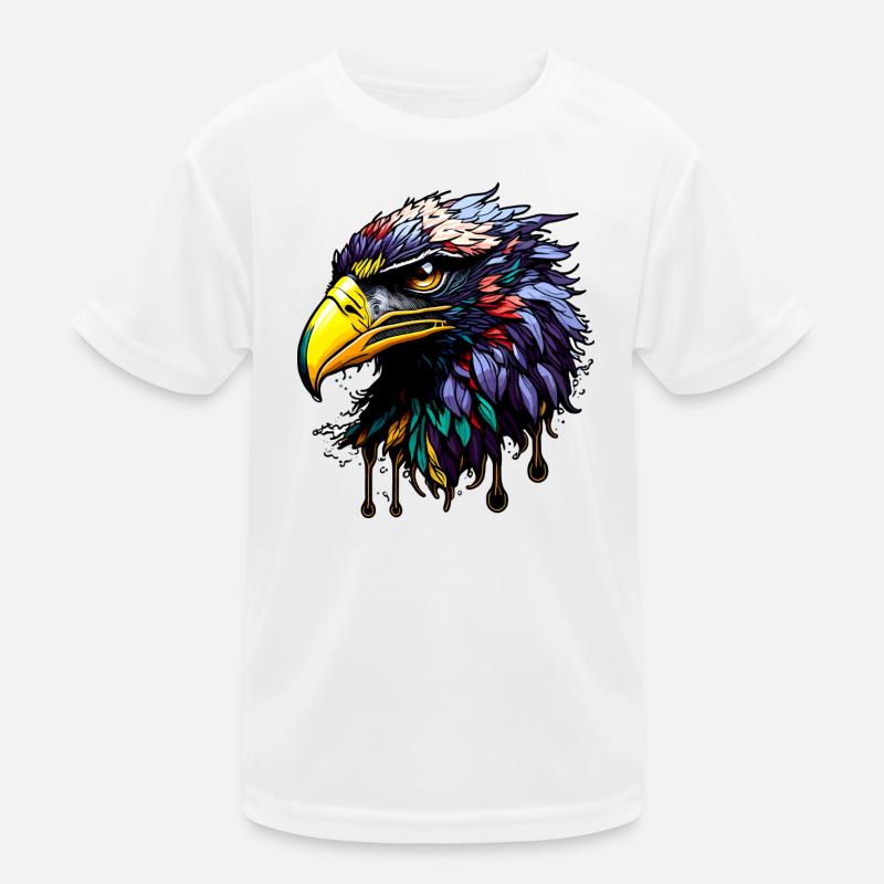 Colorful eagle with bright feathers Kids Functional T-Shirt