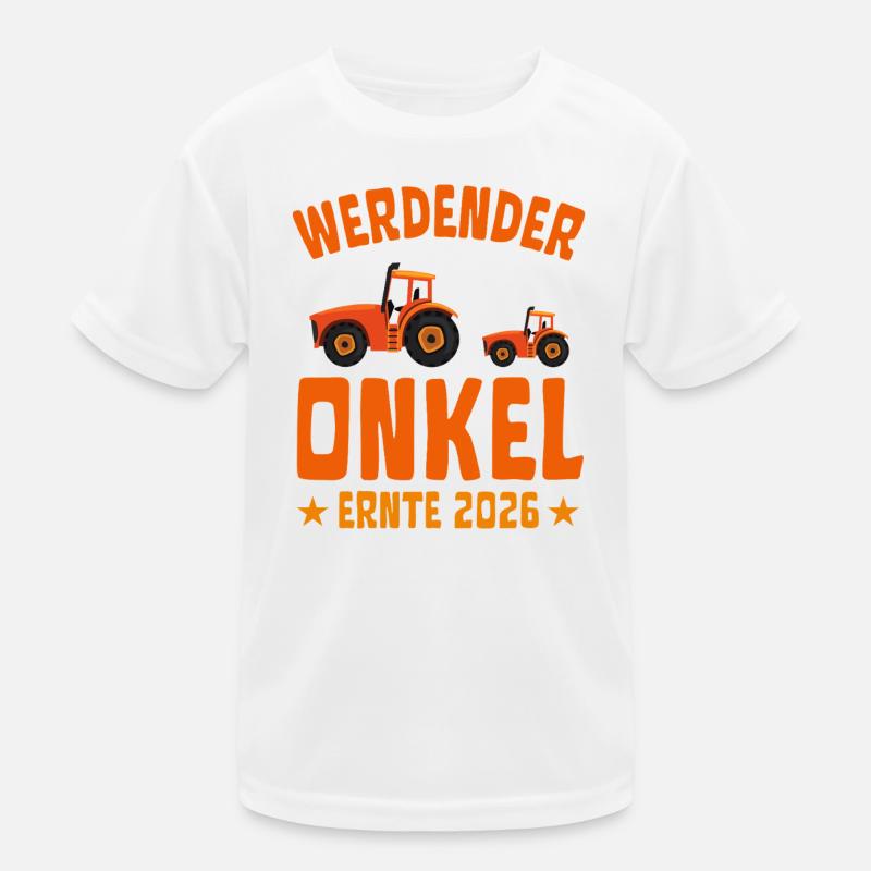 Werdender ONKEL Ernte 2026 Traktor Kinder Funktions-T-Shirt