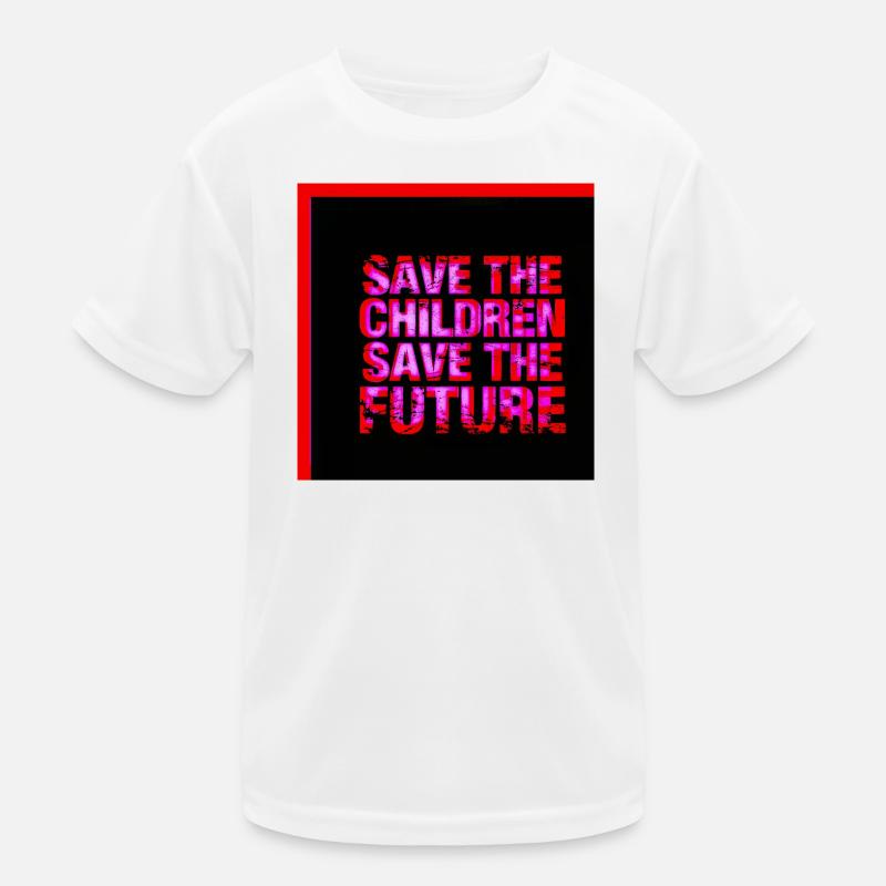 Neon Text Save the Future - Kids Functional T-Shirt - white