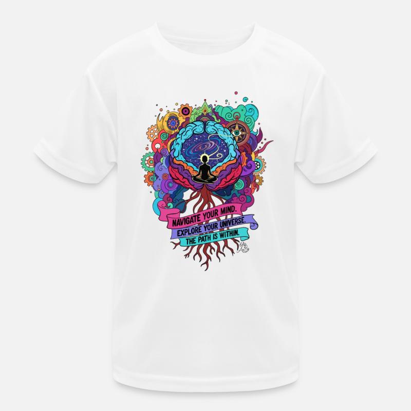Kosmische Meditation Kinder Funktions-T-Shirt