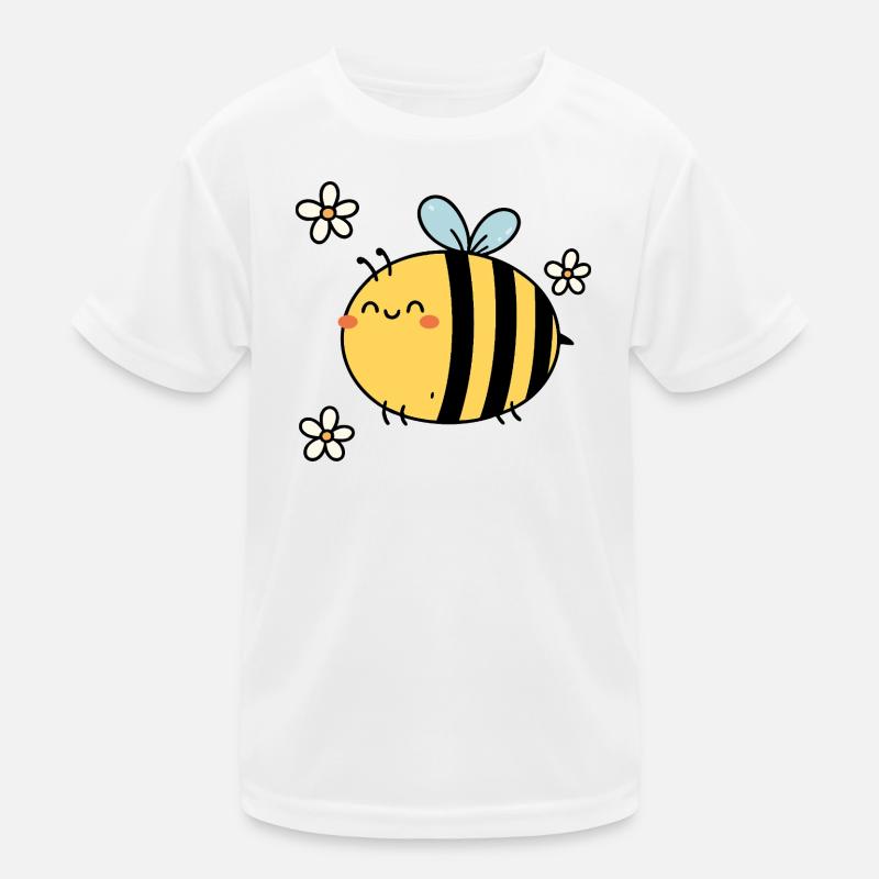 Buzzing with Joy – Kawaii Bee & Blossoms Kids Functional T-Shirt