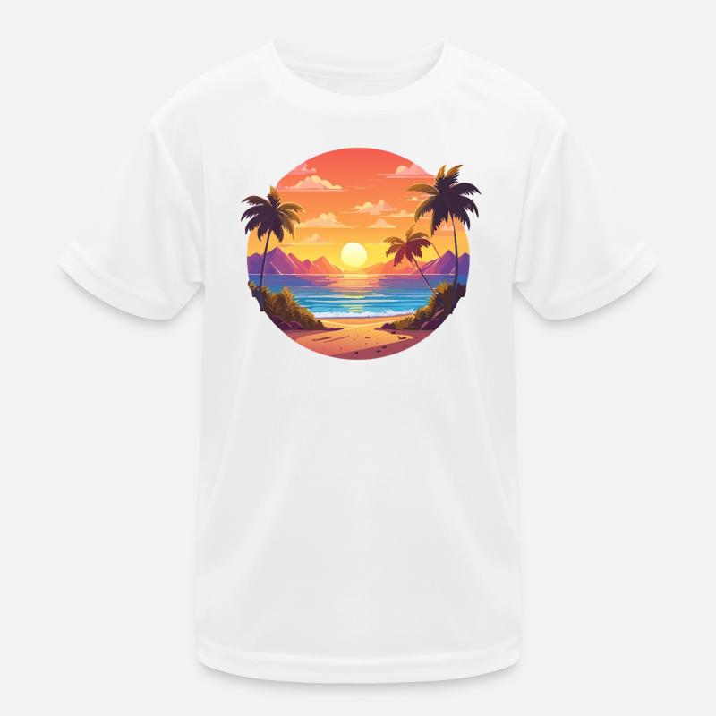 Sunset Palm Bay Kids Functional T-Shirt