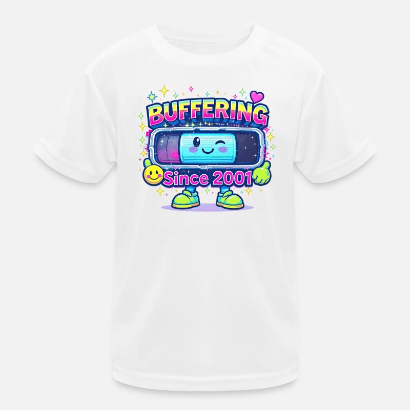 Y2K Retro – Buffering Since 2001 Kids Functional T-Shirt