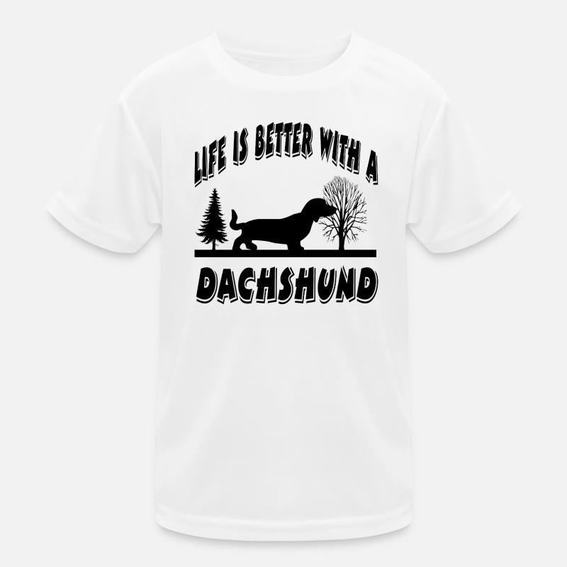 Dackel Kinder Funktions-T-Shirt
