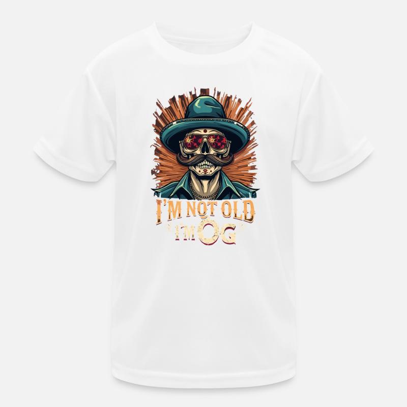 Skeleton Hipster with Hat OG Kids Functional T-Shirt