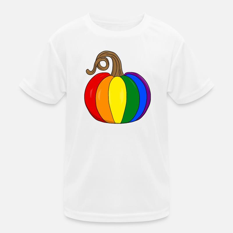 Rainbow Pumpkin PopArt - Kids Functional T-Shirt - white