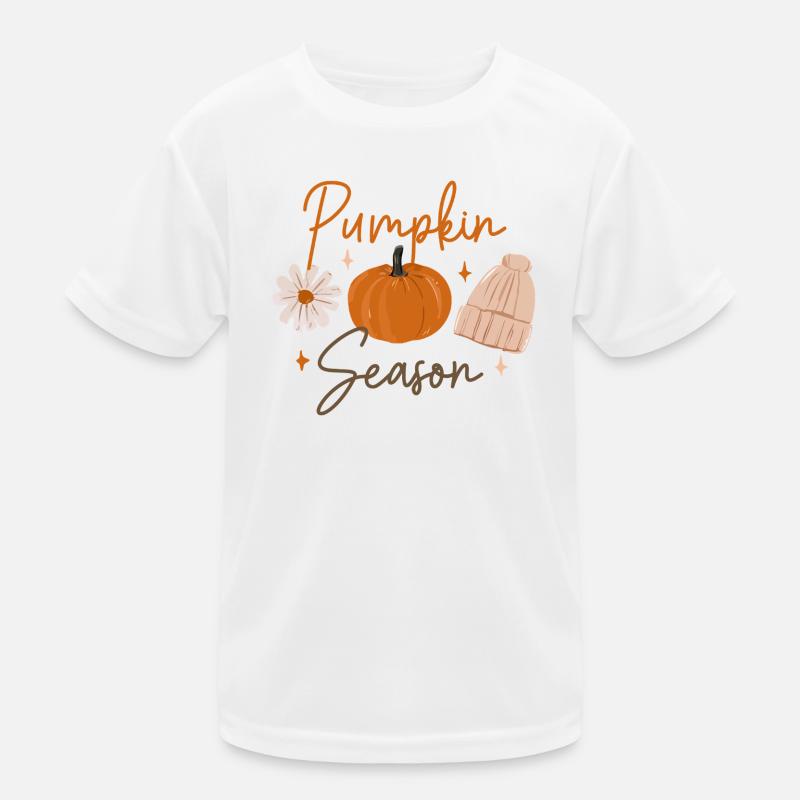 Saison des citrouilles Imprimé d’automne douillet T-shirt sport Enfant
