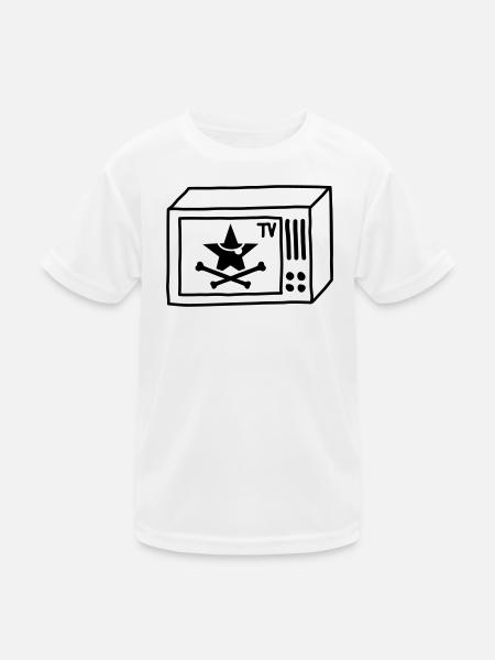 Pirate TV – Free TV & Punk Style - Kids Functional T-Shirt - white - Front