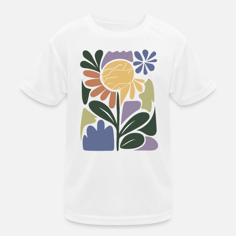 Composition florale colorée T-shirt sport Enfant
