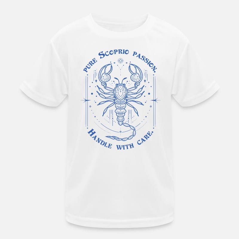 Skorpion Leidenschaft Sternzeichen Geschenk Astrologie Kunst Kinder Funktions-T-Shirt