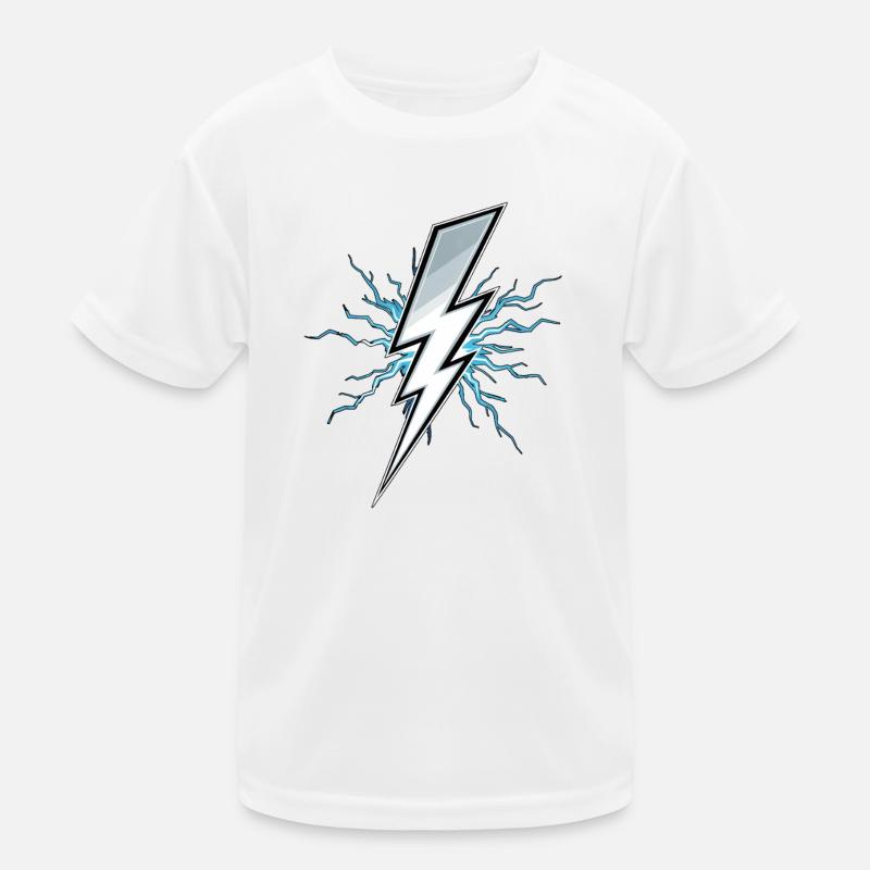 Blitz Blitzschlag Gewitter Strom Sturm Kinder Funktions-T-Shirt