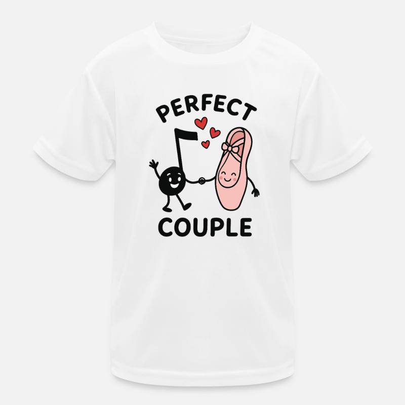 Perfect Couple Ballet Shoe Note Hearts Love Kids Functional T-Shirt