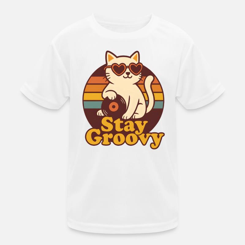 Stay Goovy Cat Vinyle Rétro T-shirt sport Enfant