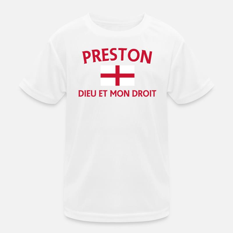 Preston England Wappen mit Motto Kinder Funktions-T-Shirt