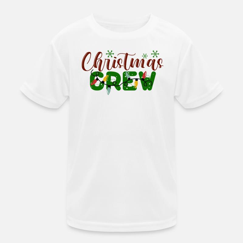 Christmas Crew Holiday Pattern Kids Functional T-Shirt