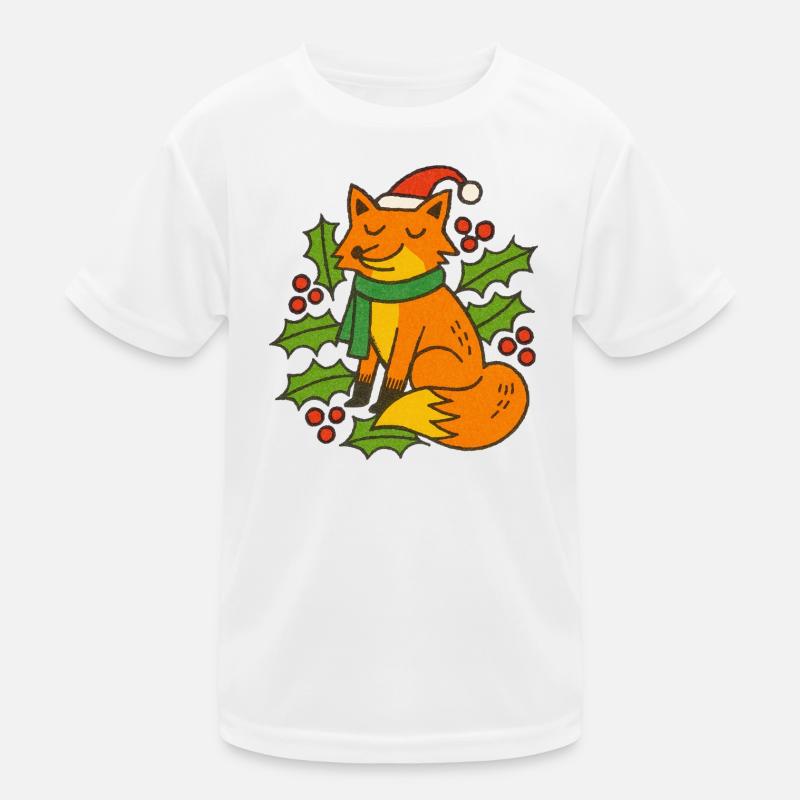 Urlaubsfuchs in Schal und Mütze Kinder Funktions-T-Shirt