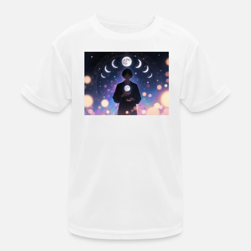 Mondphasen Mystik Träumer Kinder Funktions-T-Shirt
