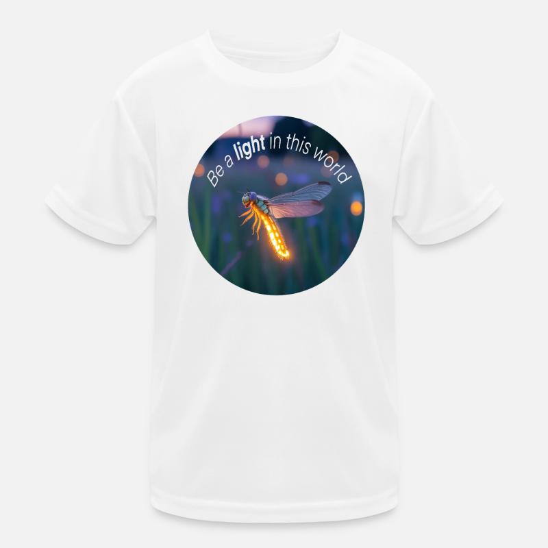 Leuchtendes Glühwürmchen mit positiver Botschaft Kinder Funktions-T-Shirt