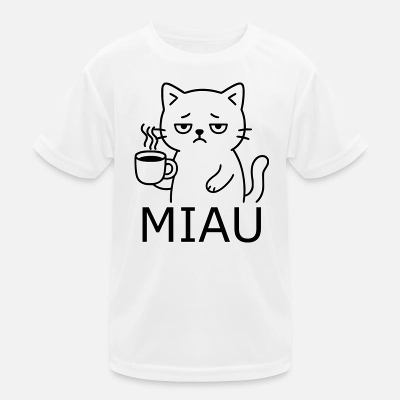 Müde Katze Kinder Funktions-T-Shirt