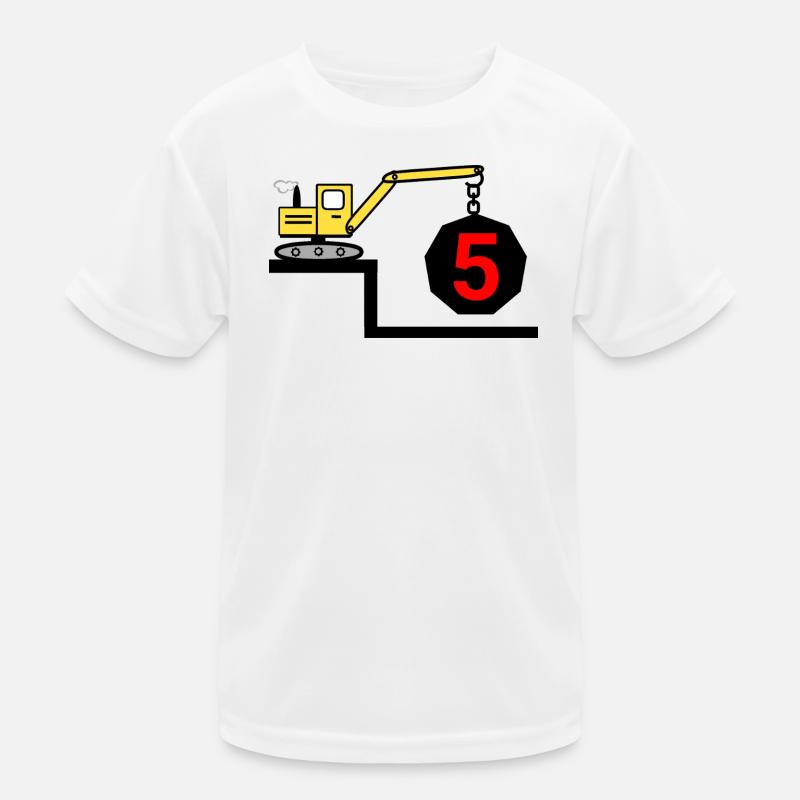 Bagger - Kinder Funktions-T-Shirt - Weiß