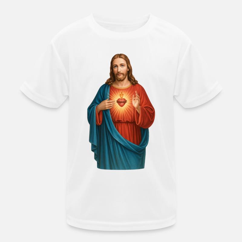 Herz Jesu Lichtstrahlen Illustration Kinder Funktions-T-Shirt