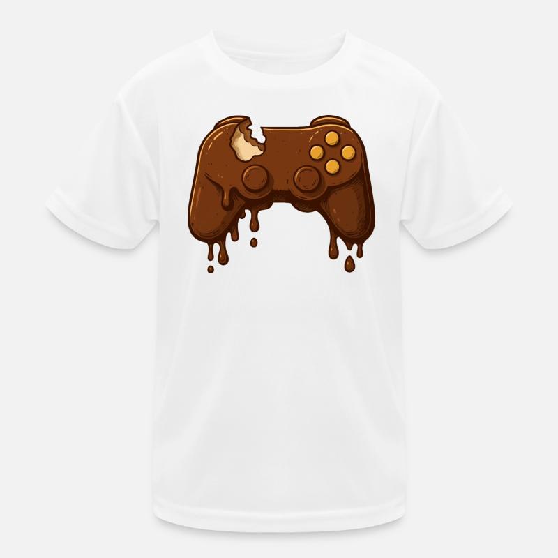Chocolate Gamepad Drops Kids Functional T-Shirt