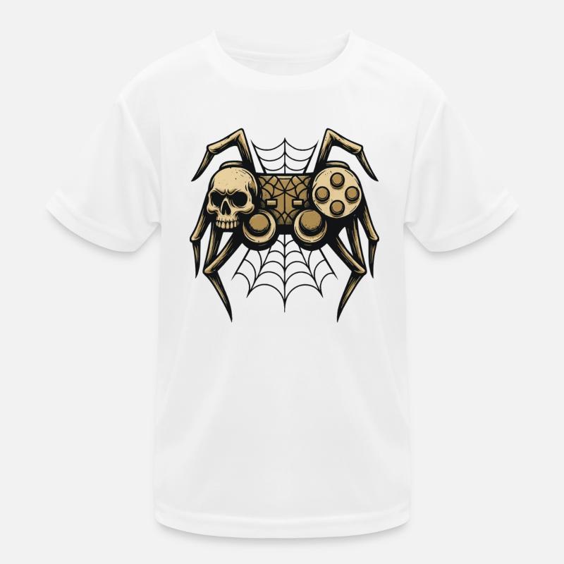 Skull Spider with Controller Kids Functional T-Shirt