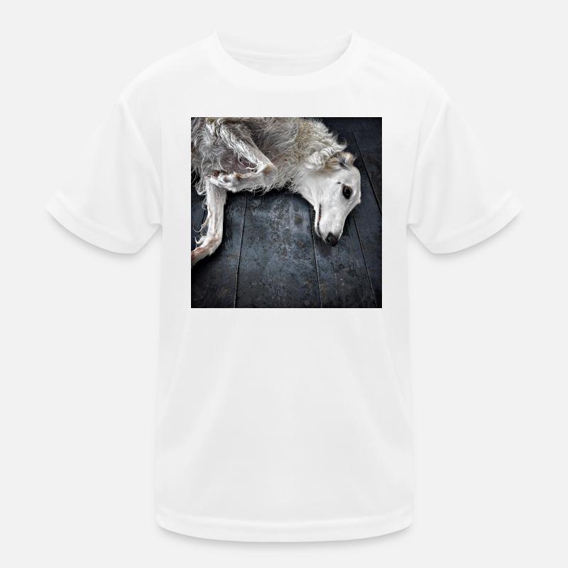 Lévrier blanc au sol T-shirt sport Enfant