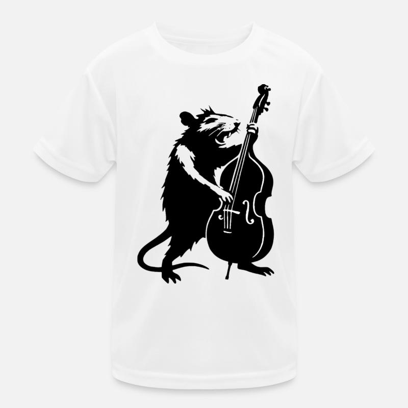 Bär mit Cello Monochrom Kinder Funktions-T-Shirt