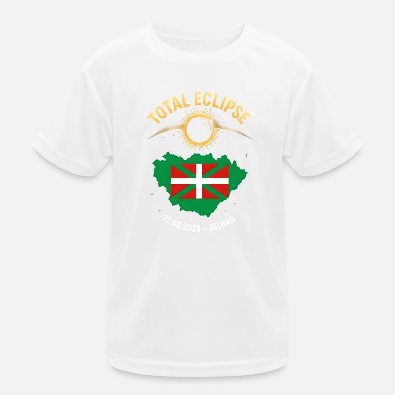 Total Solar Eclipse Bilbao 2026 Kids Functional T-Shirt