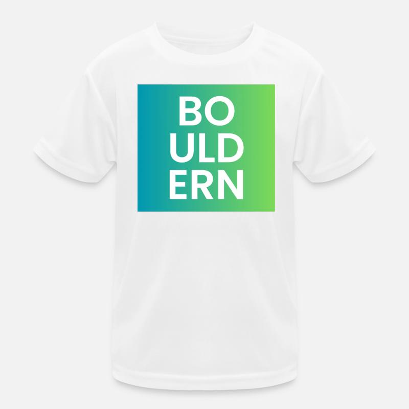 Bouldering Gradient Typo Kids Functional T-Shirt