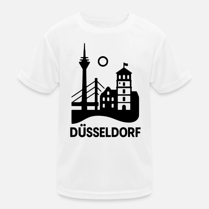 Düsseldorf Wahrzeichen Silhouette Kinder Funktions-T-Shirt