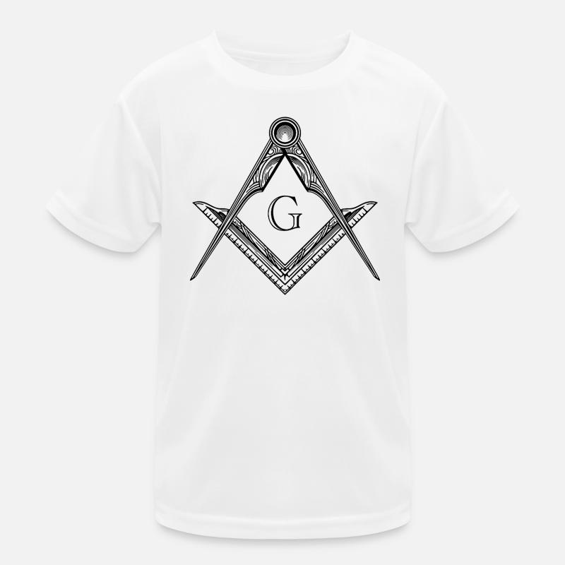 Masonic Symbol Angle & Compass Freemasonry Kids Functional T-Shirt
